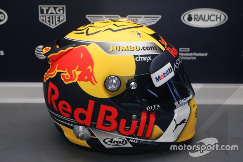 Le casque spécial de Max Verstappen, Red Bull Racing