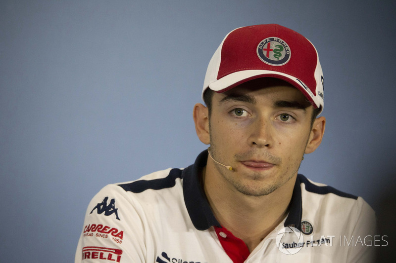 Charles Leclerc, Sauber, nella conferenza stampa