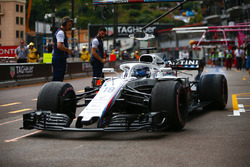 Lance Stroll, Williams FW41, fait brûler de la gomme