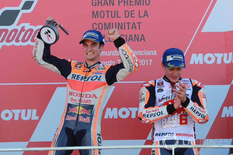 Podium: Race winner Dani Pedrosa, Repsol Honda Team