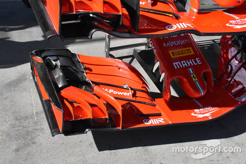 Ferrari SF71H detalle del ala frontal