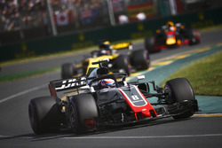 Romain Grosjean, Haas F1 Team VF-18 Ferrari, Nico Hulkenberg, Renault Sport F1 Team R.S. 18, et Daniel Ricciardo, Red Bull Racing RB14 Tag Heuer