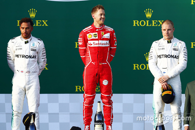 2017: 1. Sebastian Vettel, 2. Lewis Hamilton, 3. Valtteri Bottas