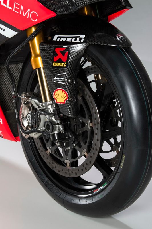 Detalle de la moto de Marco Melandri, Ducati Team