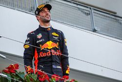 Daniel Ricciardo, Red Bull Racing celebrates on the podium