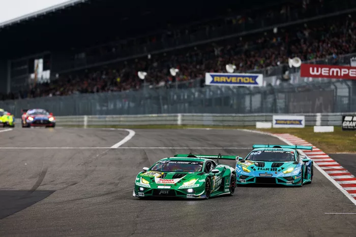 #130 Red Bull Team ABT Lamborghini Huracan GT3 Pro: Marco Mapelli, Nicky Catsburg, Nicholas Yelloly, #7 Konrad Motorsport Lamborghini Huracan GT3 Pro: Patricija Stalidzane, Maximilian Paul, Christian Engelhart, Pavel Lefterov