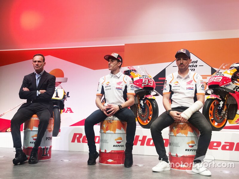 Альберто Пуч, керівник команди, Марк Маркес та Хорхе Лоренсо, Repsol Honda Team