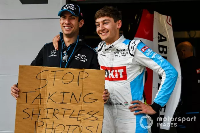 Nicholas Latifi, Williams Racing, con un mensaje para George Russell, Williams Racing
