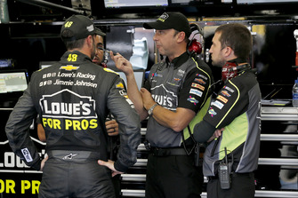 Jimmie Johnson, Hendrick Motorsports, Chevrolet Camaro Lowe's for Pros Chad Knaus