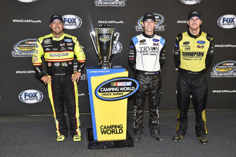 Ford playoff drivers, Matt Crafton, ThorSport Racing, Ford F-150 Great Lakes Wood Floors/Menards, Ben Rhodes, ThorSport Racing, Ford F-150 FEI World Equestrian Games and Grant Enfinger, ThorSport Racing, Ford F-150 Champion Power Equipment