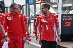 Sebastian Vettel, Ferrari walks the track