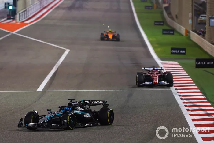 Charles Leclerc, Ferrari, Lando Norris, McLaren, George Russell, Mercedes