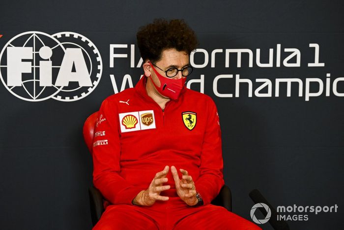 Mattia Binotto, director del equipo Ferrari, en la conferencia de prensa