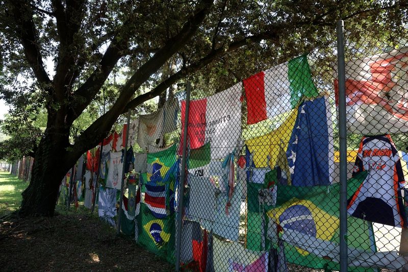 Flags at the Ayrton Senna Memorial