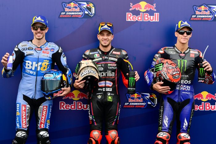 Fabio Quartararo, Yamaha Factory Racing, Marco Bezzecchi, Aprilia Racing, Алекс Маркес, Gresini Racing