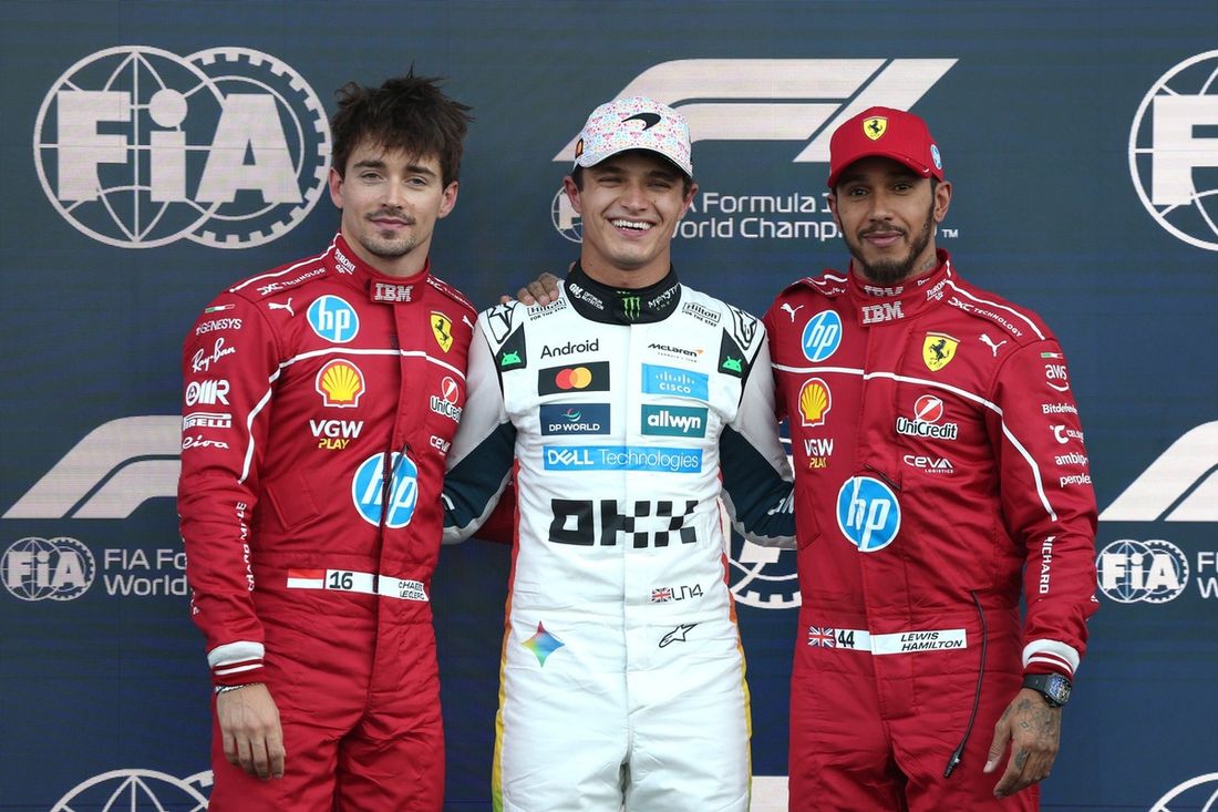 Charles Leclerc, Ferrari, Lando Norris, McLaren, Lewis Hamilton