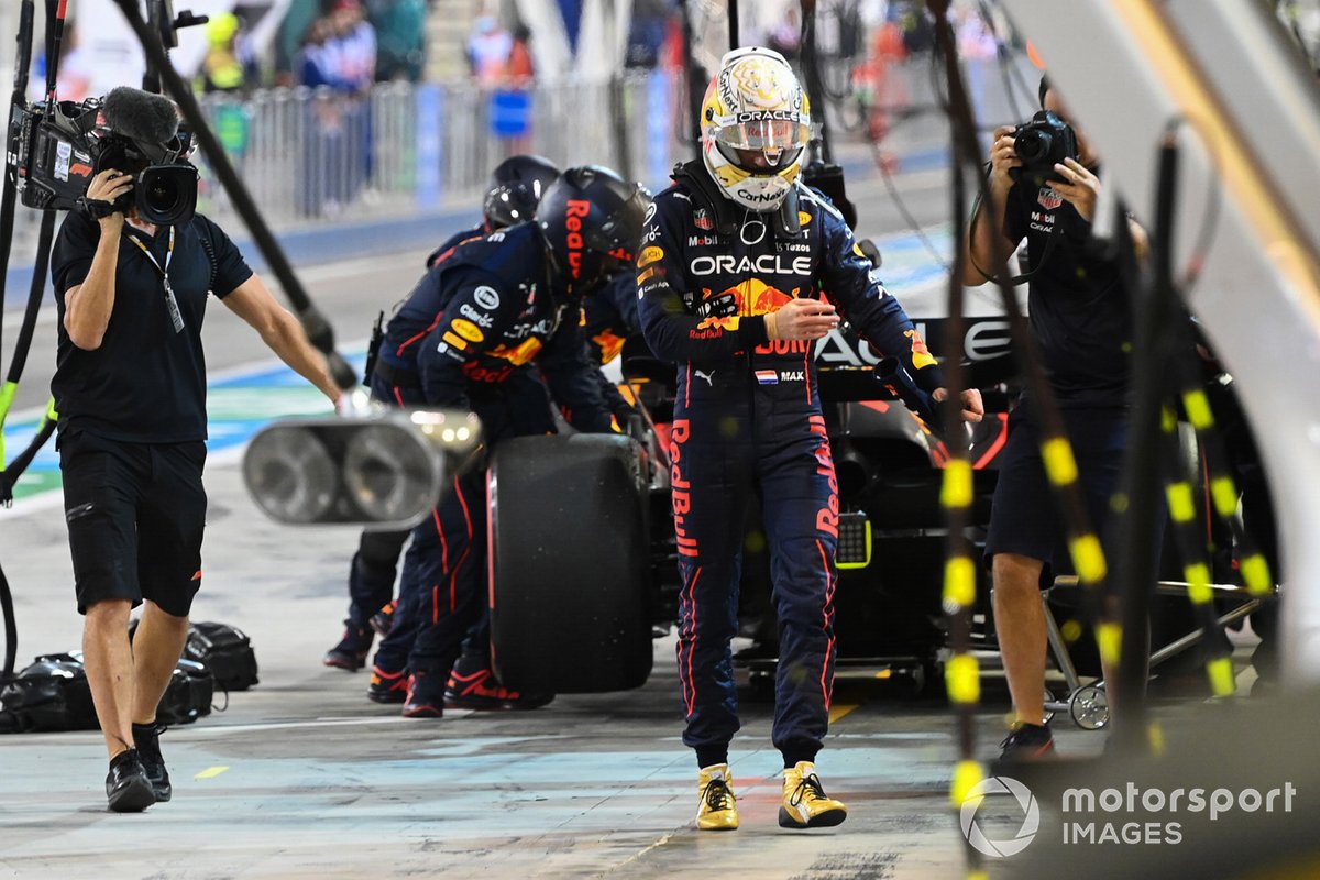 Max Verstappen, Red Bull Racing, heads into the garage after retiring 