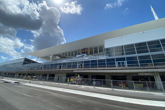 Aspectos de la construcción de la pista para el GP de Miami