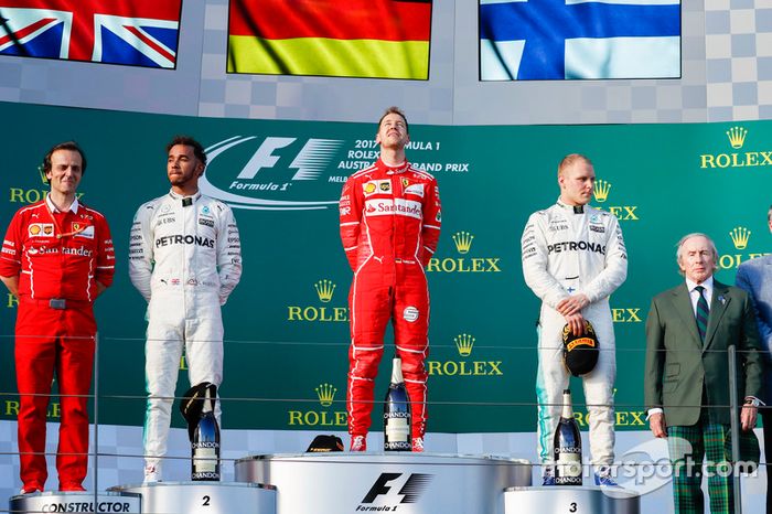 5. Sebastian Vettel-Lewis Hamilton-Valtteri Bottas: 12