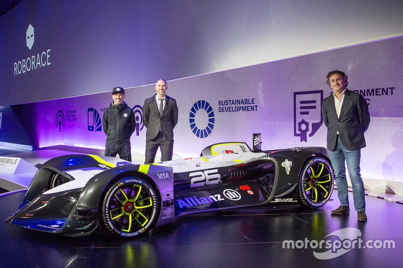 Denis Sverdlovm Daniel Simon and Alejandro Agag, RoboRace presentation