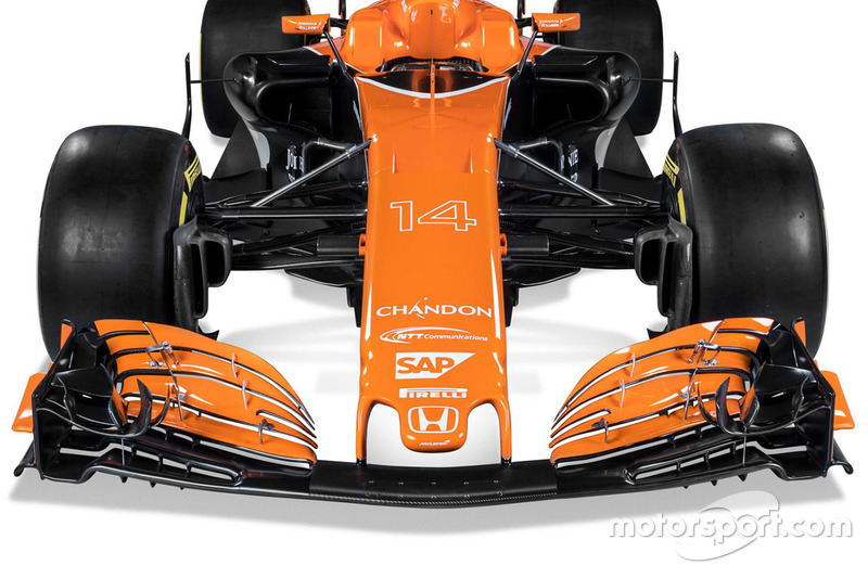 The McLaren MCL32 front wing detail