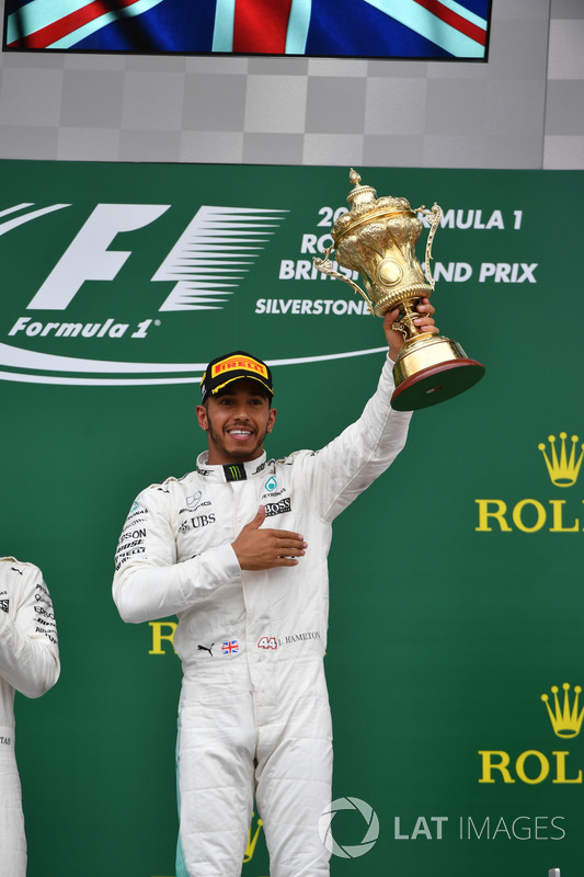 Lewis Hamilton, Mercedes AMG F1 celebrates on the podium