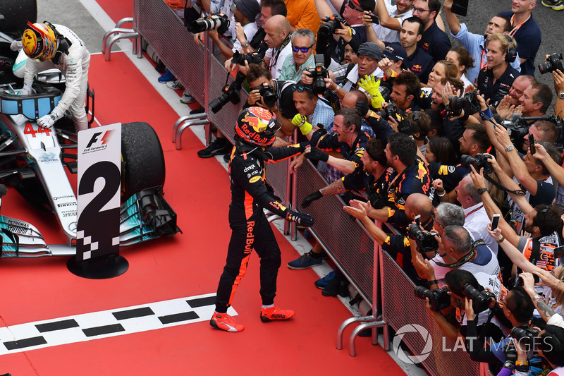 Race winner Max Verstappen, Red Bull Racing celebrates in parc ferme