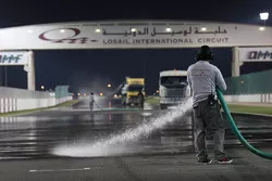 Watering the track for the wet simulation
