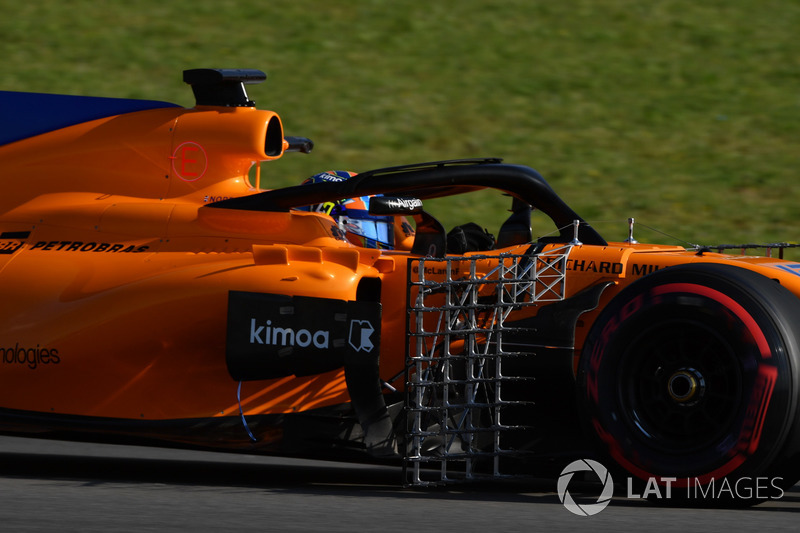 Lando Norris, McLaren MCL33, con sensori aerodinamici