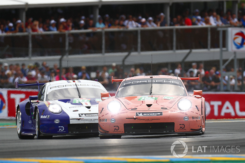 #92 Porsche GT Team Porsche 911 RSR: Michael Christensen, Kevin Estre, Laurens Vanthoor, #91 Porsche GT Team Porsche 911 RSR: Richard Lietz, Gianmaria Bruni, Frédéric Makowiecki