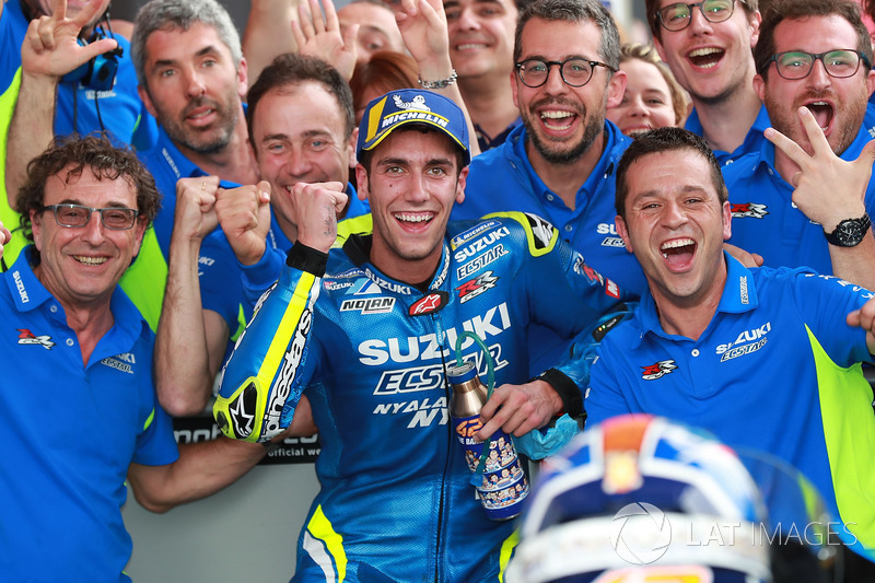 Podium ketiga Alex Rins, Team Suzuki MotoGP