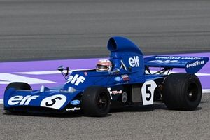 Sir Jackie Stewart drives his Tyrrell 006 