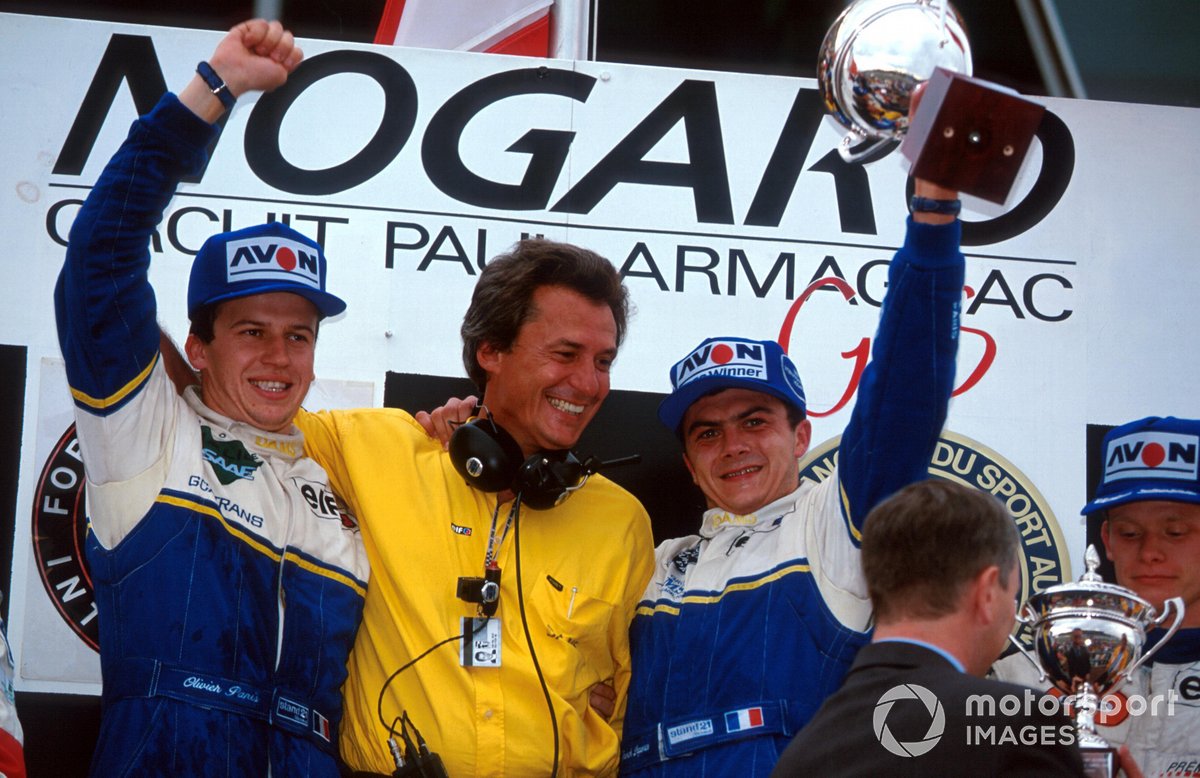 Collard (far right) endured a miserable 1993, but at least ended it on a high with third in the Nogaro finale won by Franck Lagorce