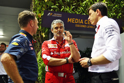 Christian Horner, Team Principal Red Bull Racing avec Maurizio Arrivabene, Team Principal Ferrari et Toto Wolff, Directeur Exécutif de Mercedes AMG F1