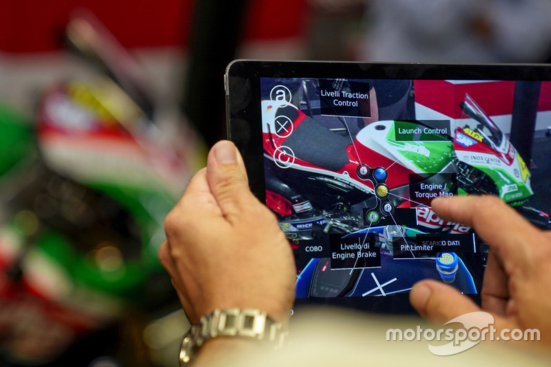 AR Helmet for mechanics of Aprilia Racing Team Gresini