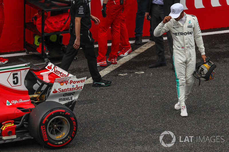 Lewis Hamilton, Mercedes AMG F1 celebrates in parc ferme