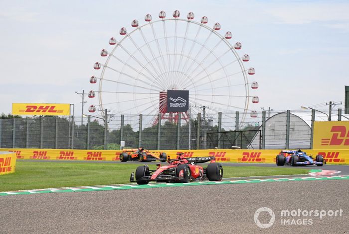 Charles Leclerc, Ferrari SF-23, Esteban Ocon, Alpine A523, Oscar Piastri, McLaren MCL60