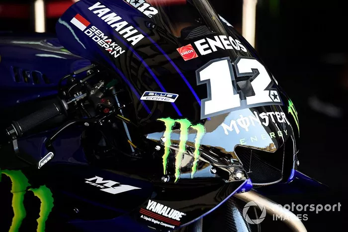 Maverick Vinales, Yamaha Factory Racing detalle de la moto
