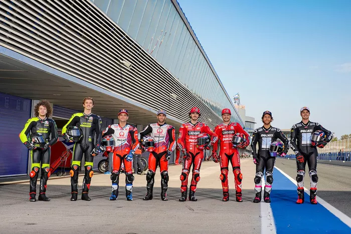 Marco Bezzecchi, VR46 Racing Team, Luca Marini, VR46 Racing Team, Jorge Martin, Pramac Racing, Johann Zarco, Pramac Racing, Francesco Bagnaia, Ducati Team, Jack Miller, Ducati Team, Enea Bastianini, Gresini Racing, Fabio Di Giannantonio, Gresini Racing