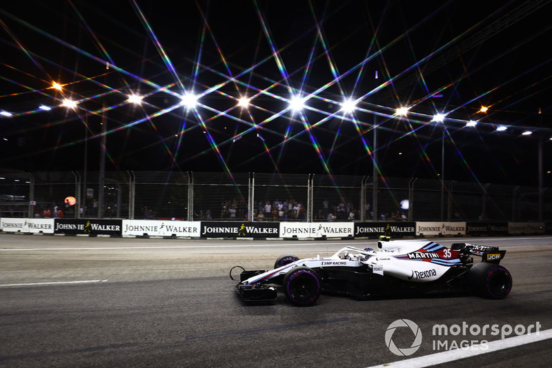 Sergey Sirotkin, Williams FW41, con daño en la rueda delantera