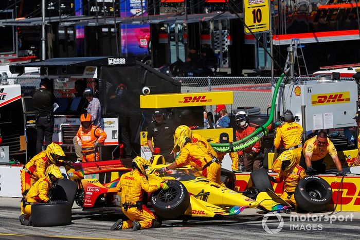 Alex Palou, parada en boxes del Chip Ganassi Racing Honda