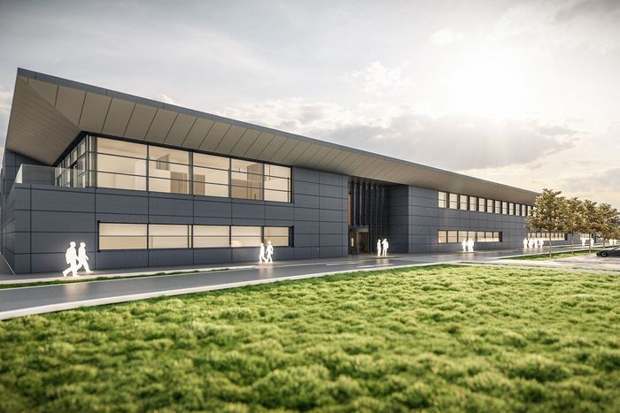 Render de la fábrica de Aston Martin en Silverstone