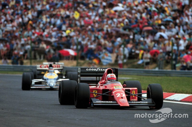 Nigel Mansell, Ferrari et Thierry Boutsen, Williams