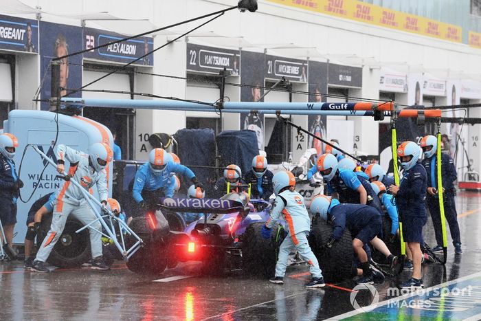 Alex Albon, Williams FW45, en pits