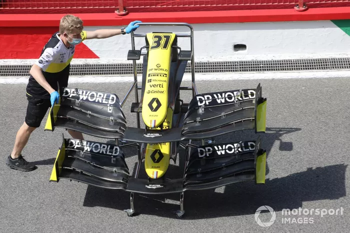 Detalle del alerón delantero del Renault R.S.20
