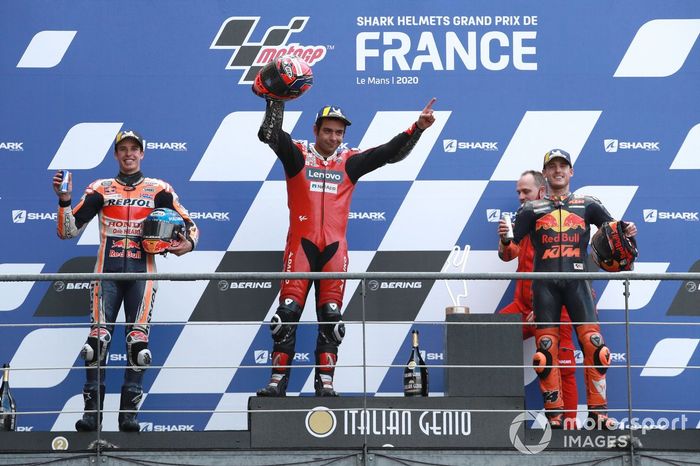 Podio: 1º Danilo Petrucci, Ducati Team, 2º Alex Márquez, Repsol Honda Team, 3º Pol Espargaró, Red Bull KTM Factory Racing