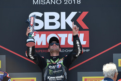 Podio: il vincitore della gara Jonathan Rea, Kawasaki Racing