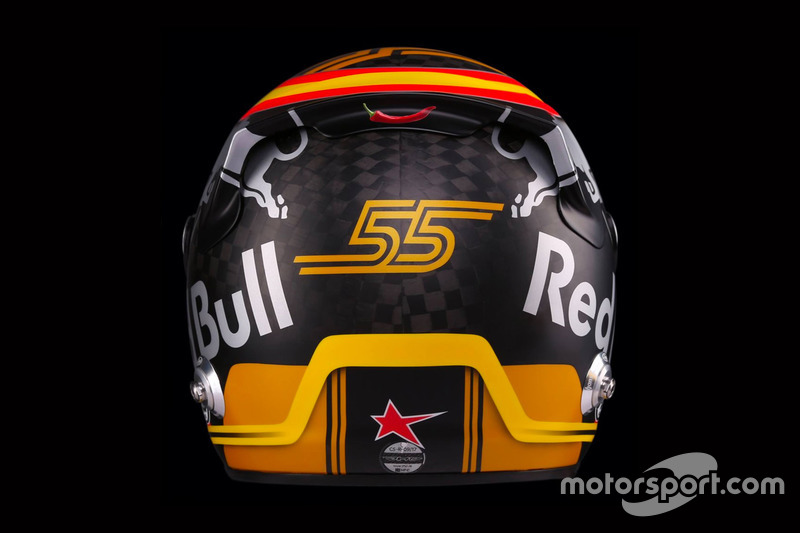 The helmet of Carlos Sainz Jr., Renault Sport F1 Team