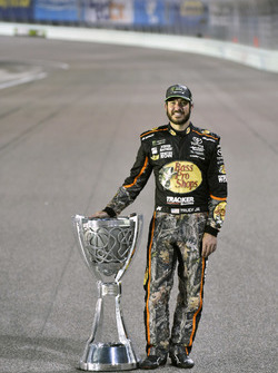 Martin Truex Jr., Furniture Row Racing Toyota celebrates winning the 2017 Monster Energy Cup Series Championship