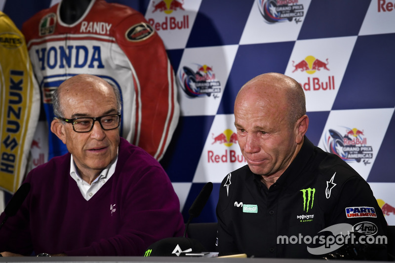 Carmelo Ezpeleta, CEO de Dorna Sports, Randy Mamola